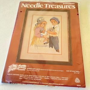 vintage embroidery kit pattern needle treasures jan hagara spring and lance